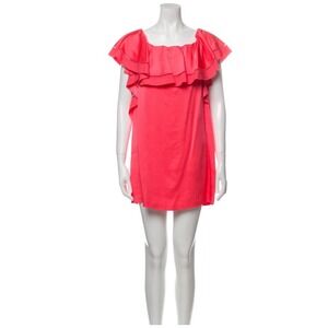 Rachel Zoe Pink Off Shoulder‎ Ruffle Dress Size 6 Party Cocktail Dress
